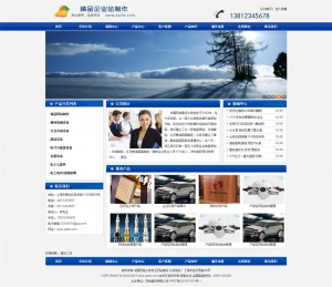 蓝色企业网站 适合多种行业 动态幻灯 独立后台 标准代码