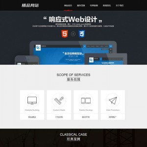 HTML5高端大气黑色网络工作室网络设计织梦模板